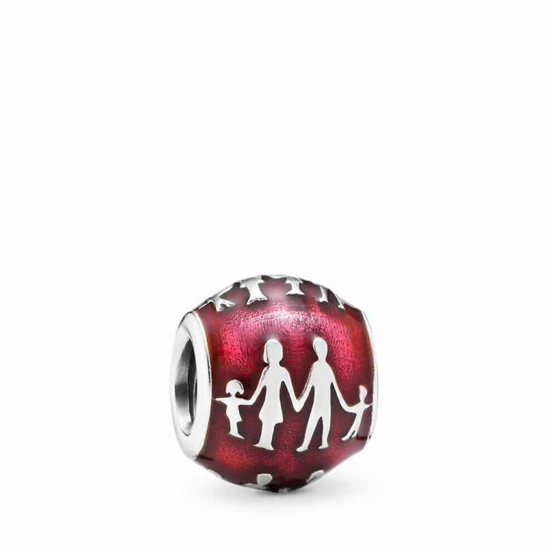 Pandora Family Silhouette Charm Ireland - Sterling Silver/Enamel/Pink - 264850QBU